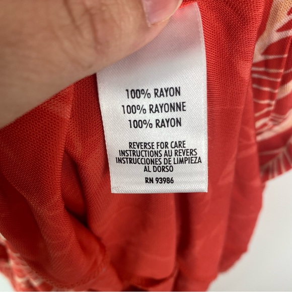 Casual Corner Y2K Tropical Coral Strapless Jersey Dress Small INV268 - Picture 5 of 7